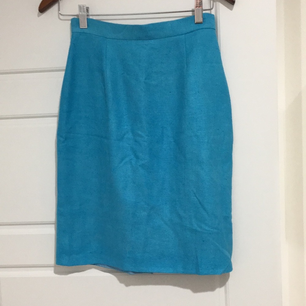Raw silk linen pencil skirt size 0